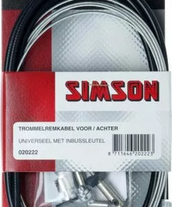 Simson Trommelremkabelset Universeel Zwart