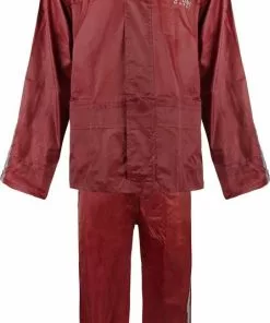 C-Line Regenpak Met Capuchon - Rood - Reflecterend - Nieuw Model - Volwassen Maat XXXL