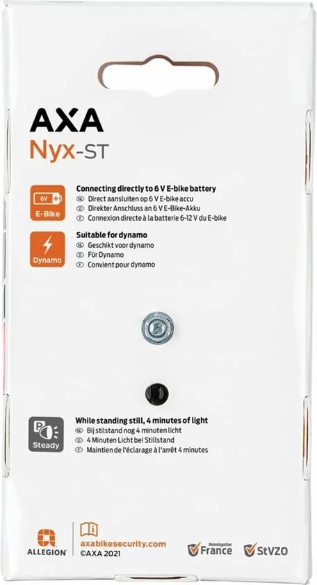 AXA - Nyx Dynamo Steady - Fiets Achterlicht - LED Fietsverlichting - Spatbord Montage - Rood 8 AXA - Nyx Dynamo Steady - Fiets Achterlicht - LED Fietsverlichting - Spatbord Montage - Rood - Afbeelding 8