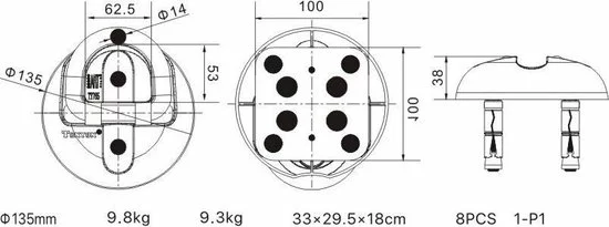 VINZ Everest Muuranker ART 4 / Wandanker / Vloeranker / Wandhaak / Muurhaak / Muurbeugel - Oranje 5 VINZ Everest Muuranker ART 4 / Wandanker / Vloeranker / Wandhaak / Muurhaak / Muurbeugel - Oranje - Afbeelding 5