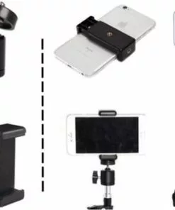 Mobiele Telefoon Houder Statief Telefoonhouder - Universele Telefoonhouder Voor Statief + 360 Draaigreep HiCHiCO