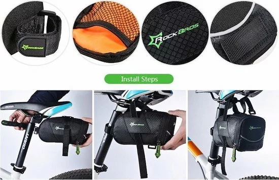 Merkloos Decopatent PRO Fiets Zadeltas - Racefiets - Mountainbike - Mtb - Koersfiets - Fietstassen - Waterdicht - Wielrennen Tas - Zwart 4 Merkloos Decopatent PRO Fiets Zadeltas - Racefiets - Mountainbike - Mtb - Koersfiets - Fietstassen - Waterdicht - Wielrennen Tas - Zwart - Afbeelding 4