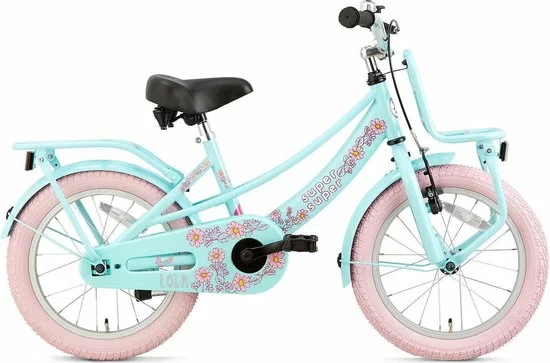 Supersuper Lola - Kinderfiets - Meisjesfiets - 16 Inch - Mint/Roze 1 Supersuper Lola - Kinderfiets - Meisjesfiets - 16 Inch - Mint/Roze