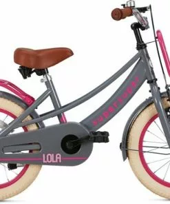 Supersuper Lola - Kinderfiets - Meisjesfiets - 16 Inch - Grijs/Roze