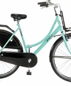 Amigo Eclypse Transportfiets 28 Inch - Omafiets Met Voordrager - Turquoise/Zwart