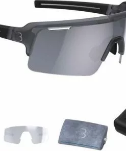 BBB Cycling Fuse PC MLC Zilver Fietsbril - Anti Condens Zonnebril - 3 Lichtgewicht Lenzen - Transparant Grijs - BSG-65