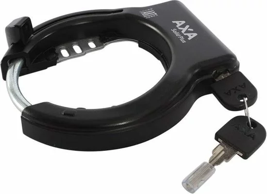 AXA Solid Plus ART2 Fietsslot Met 100cm Insteekketting Set Met Opbergtas - Zadeltas Ketting Slot Zwart 2 AXA Solid Plus ART2 Fietsslot Met 100cm Insteekketting Set Met Opbergtas - Zadeltas Ketting Slot Zwart - Afbeelding 2