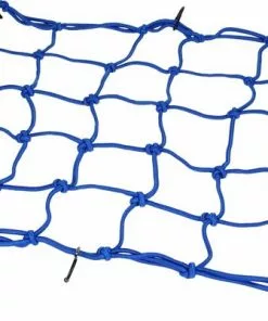 Merkloos Premium Bagagenet Met 8 Haken 40x40cm 90x90 Uitgerekt Blauw | Spin, Motorfiets, Scooter En Fiets