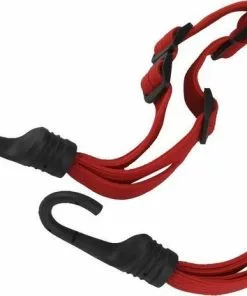 BikeMotion Spinbinder Voor Motor, Fiets & Scooter - Rood - Verstelbaar Elastiek Voor Helm - Spin - Fietsbinder Met Haken - Snelbinder 60cm