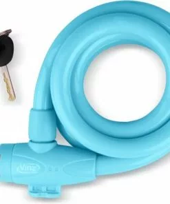 VINZ Musala Spiraal Kabelslot / Fietsslot Voor Kinderfiets 15mm Blauw - 150cm