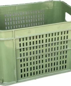 Mullrose Fietskrat Kunststof LEGERGROEN - L 40 X B 30 X H 25 Cm