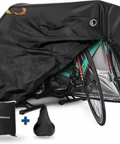 Qproducts Fietshoes Voor 1/2 Fietsen Waterdicht - Universeel Fiets Hoes Voor Alle Fietsen Incl. Eletrische - Met Zadelhoes En Opbergzak - 210D Oxford