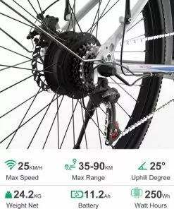 HITWAY Elektrische Fiets, 26 Inch, 250 W Motor, Li-batterij 36 V/11,2 Ah Ebike, Shimano 7 Versnellingen, Tot 35-90 Km -Fietsen-accessoires Verkoopwinkel 550x528 4