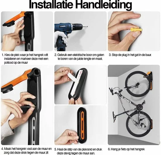 Consumerce Premium Muurbeugel Voor Fiets Met Anti-Slip Zwart | Fietsophangsysteem | Fietshaak Voor De Muur | Muuranker | Fiets Wandbeugel | Muur Beugel Wand 5 Consumerce Premium Muurbeugel Voor Fiets Met Anti-Slip Zwart | Fietsophangsysteem | Fietshaak Voor De Muur | Muuranker | Fiets Wandbeugel | Muur Beugel Wand - Afbeelding 5