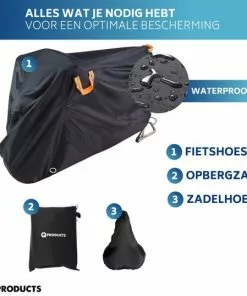Qproducts Fietshoes Voor 1/2 Fietsen Waterdicht - Universeel Fiets Hoes Voor Alle Fietsen Incl. Eletrische - Met Zadelhoes En Opbergzak - 210D Oxford -Fietsen-accessoires Verkoopwinkel 550x538 4