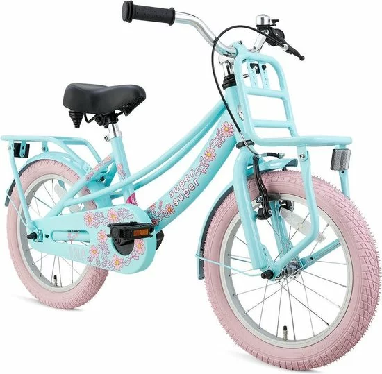 Supersuper Lola - Kinderfiets - Meisjesfiets - 16 Inch - Mint/Roze 3 Supersuper Lola - Kinderfiets - Meisjesfiets - 16 Inch - Mint/Roze - Afbeelding 3