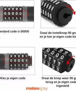 Makes Easy Cijferslot Fietsslot | Cijferslot | 5 Cijferig | 120 CM - 2.5 CM DIK | Anti Diefstal Fietsslot | Zwart 8 Makes Easy Cijferslot Fietsslot | Cijferslot | 5 Cijferig | 120 CM - 2.5 CM DIK | Anti Diefstal Fietsslot | Zwart -Fietsen-accessoires Verkoopwinkel 550x541 2