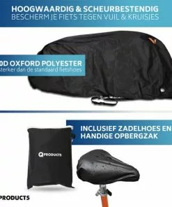 Qproducts Fietshoes Voor 1/2 Fietsen Waterdicht - Universeel Fiets Hoes Voor Alle Fietsen Incl. Eletrische - Met Zadelhoes En Opbergzak - 210D Oxford -Fietsen-accessoires Verkoopwinkel 550x549 11