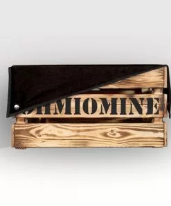 Ohmiomine Transporter Fietskrat Gebrand Hout Inclusief Kool Zwart Afdekhoes