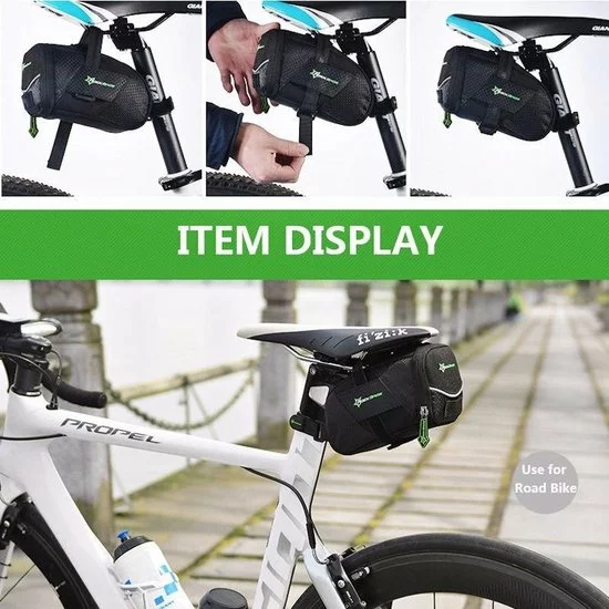 Merkloos Decopatent PRO Fiets Zadeltas - Racefiets - Mountainbike - Mtb - Koersfiets - Fietstassen - Waterdicht - Wielrennen Tas - Zwart 3 Merkloos Decopatent PRO Fiets Zadeltas - Racefiets - Mountainbike - Mtb - Koersfiets - Fietstassen - Waterdicht - Wielrennen Tas - Zwart - Afbeelding 3