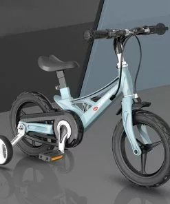 Merkloos Kinderfiets Pastel Blauw Met Zijwieltjes 16 Inch | Handremmen | Jongens | Meisje | Cadeau | Sinterklaas | Kerst | Verjaardag | Peuter | Kleuter | Driewieler | Gepersonaliseerd