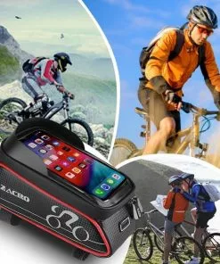 Zacro Fietstas Frame Telefoonhouder Fiets- MTB Zadeltas Racefiets Elektrische Fietsen Mountainbike- Tot 6.1 Inch - Zwart Met Rood -Fietsen-accessoires Verkoopwinkel 550x550 164