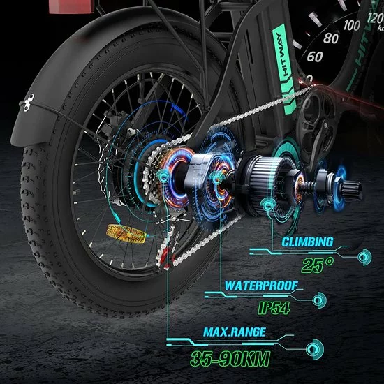 HITWAY Elektrische Fiets | 20" Opvouwbare Volwassen Vette Fiets | Batterij 36V/11,2Ah,Motor 250W, Max Bereik 35-90km | E Bike City 6 HITWAY Elektrische Fiets | 20" Opvouwbare Volwassen Vette Fiets | Batterij 36V/11,2Ah,Motor 250W, Max Bereik 35-90km | E Bike City - Afbeelding 6