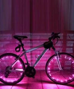 Merkloos LED Fietswiel Verlichting String - 2.2 Meter - Roze