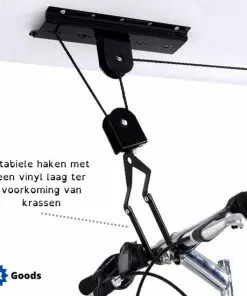T.R.Goods T.R. Goods - Fietslift Plafond | Fiets Ophangsysteem - Geschikt Tot 20 KG - Ophangen Fiets Aan Plafond - Fietstakel - Fietshaak - Dubbele Fietsophangsysteem Met Katrol -Fietsen-accessoires Verkoopwinkel 550x550 390