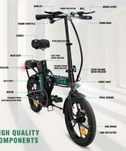 HITWAY E Bike Opvouwbare Elektrische Fiets 250W Motor, 36V / 8.4Ah Batterij, 25km/h, 35-70km, 16", City EBike Heren En Dames, -Fietsen-accessoires Verkoopwinkel 550x550 475