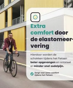 Voltano Pro Gel Fietszadel Met Uitsparing Zwart / Rood Unisex - Ergonomisch Gevormd - Elastomeer Vering -Fietsen-accessoires Verkoopwinkel 550x550 658