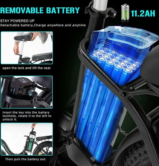 HITWAY Elektrische Fiets | 20" Opvouwbare Volwassen Vette Fiets | Batterij 36V/11,2Ah,Motor 250W, Max Bereik 35-90km | E Bike City 4 HITWAY Elektrische Fiets | 20" Opvouwbare Volwassen Vette Fiets | Batterij 36V/11,2Ah,Motor 250W, Max Bereik 35-90km | E Bike City - Afbeelding 4