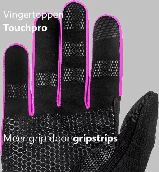 R2 Blizzard - Touchscreen Winterfietshandschoenen - Dikke Winterhandschoenen Tegen De Kou - Fiets, Wandel, Hardloop Handschoenen - Winddicht - Dames En Heren- Zwart/Roze - Maat M / 7 5 R2 Blizzard - Touchscreen Winterfietshandschoenen - Dikke Winterhandschoenen Tegen De Kou - Fiets, Wandel, Hardloop Handschoenen - Winddicht - Dames En Heren- Zwart/Roze - Maat M / 7 - Afbeelding 5