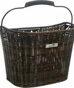 New Looxs Lombok Rotan Look Afneembare Fietsmand Stuur - 19 Liter - Donker Bruin