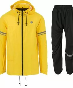 AGU Original Regenpak Essential - Geel/Zwart - S - Dames & Heren - Waterdicht & Ademend
