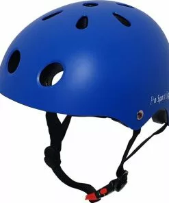Kinderfietshelm Pro Sport Lights - Skate Fietshelm Voor Kinderen - Matt Blauw - Kinderhelm 50 - 56 Cm