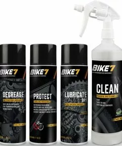 Bike7 "Voordeelpakket" Clean 1L + Degrease 500 Ml + Protect 500ml + Lubricate Dry 500ml