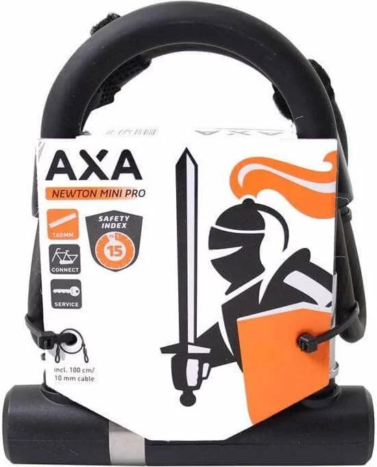 AXA Newton Mini Pro Incl Kabel Beugelslot - ART 2 Slot Voor Fietsen 14 Cm - Zwart 6 AXA Newton Mini Pro Incl Kabel Beugelslot - ART 2 Slot Voor Fietsen 14 Cm - Zwart - Afbeelding 6