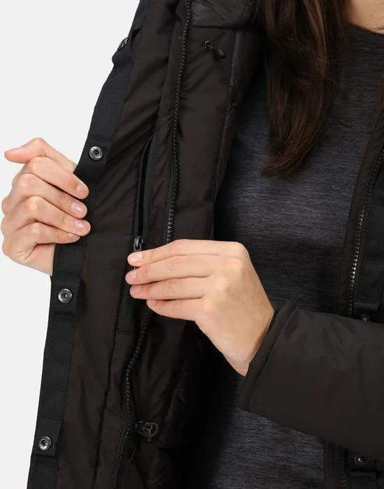 Regatta, Womens Yewbank II Waterdichte Dames Winterjas, Zwart, Maat 40 14 Regatta, Womens Yewbank II Waterdichte Dames Winterjas, Zwart, Maat 40 - Afbeelding 14