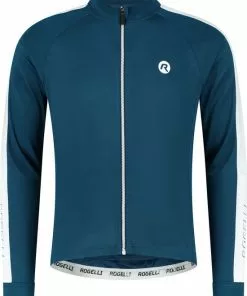 Rogelli Explore Wielershirt - Lange Mouwen - Blauw/Wit - Maat L