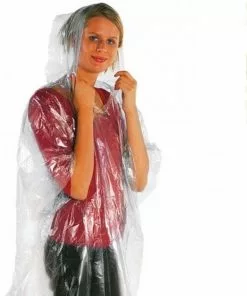 Merkloos Fun & Feest Poncho - Transparant - One Size