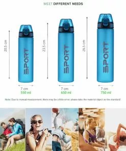 Waterfles 650ml - Bright Aqua - Sport Bidon 0,65L - Drinkfles Met Drinktuit / Rietje - Licht Blauw - Herodeals -Fietsen-accessoires Verkoopwinkel 550x720
