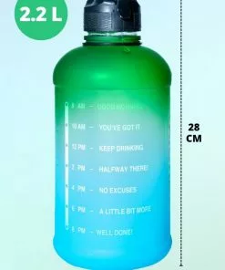 Quality Needz - Bidon - 2 Liter - Waterfles - Stevig & Handig Handvat - Sportfles - Waterfles Met Tijdmarkeringen - Gallon - Water Bottle - Grote - Waterfles Met Rietje -Fietsen-accessoires Verkoopwinkel 550x825 15